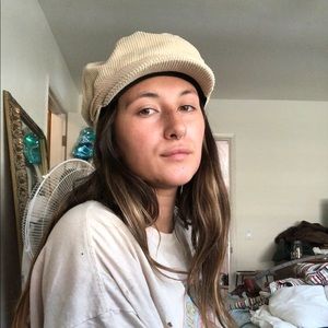 Corduroy bakers boy hat